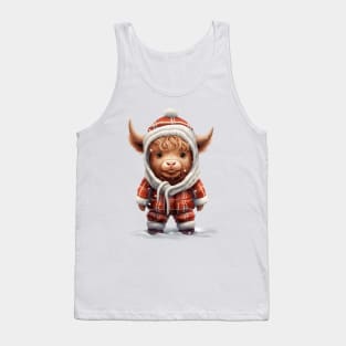 Christmas Baby Highland Cow #2 Tank Top